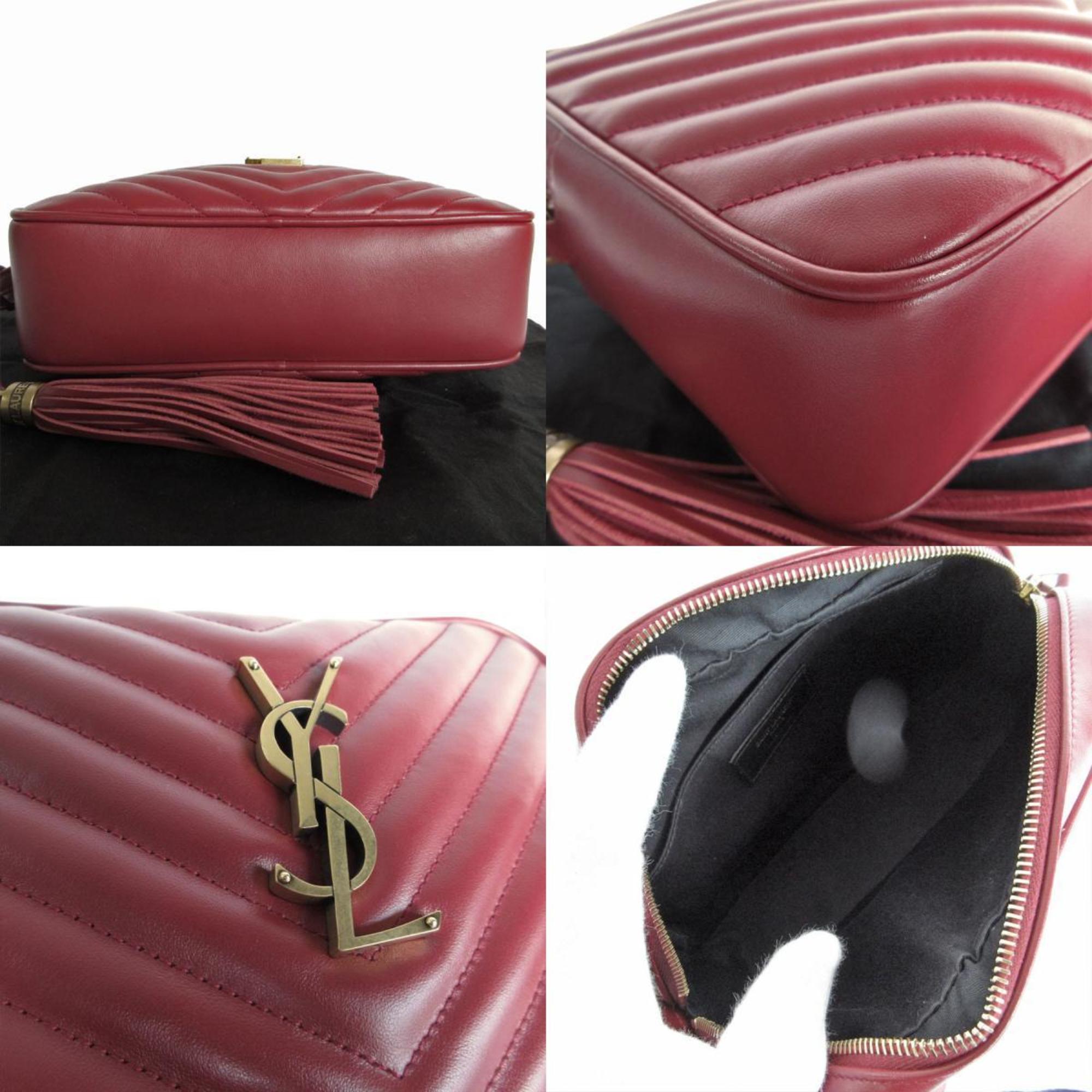 Saint Laurent shoulder bag Lou leather dark red gold women's s0175f