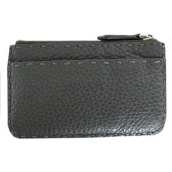 FENDI Wallet/Coin Case Selleria Leather Grey Silver Women's s0277a