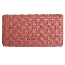 BVLGARI Long Wallet Leather Metal Pink Light Gold Women's s0158f