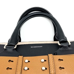 BURBERRY Burberry Tote Bag Shoulder 2way Leather Black Beige Women's Fashion IT9355ZUOIJ4