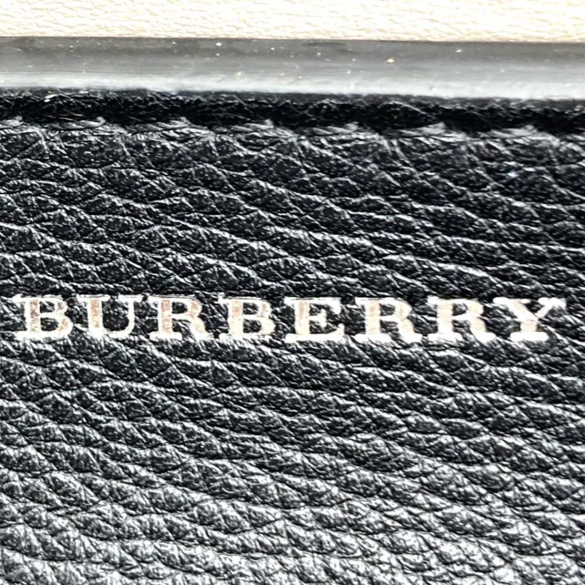 BURBERRY Burberry Tote Bag Shoulder 2way Leather Black Beige Women's Fashion IT9355ZUOIJ4