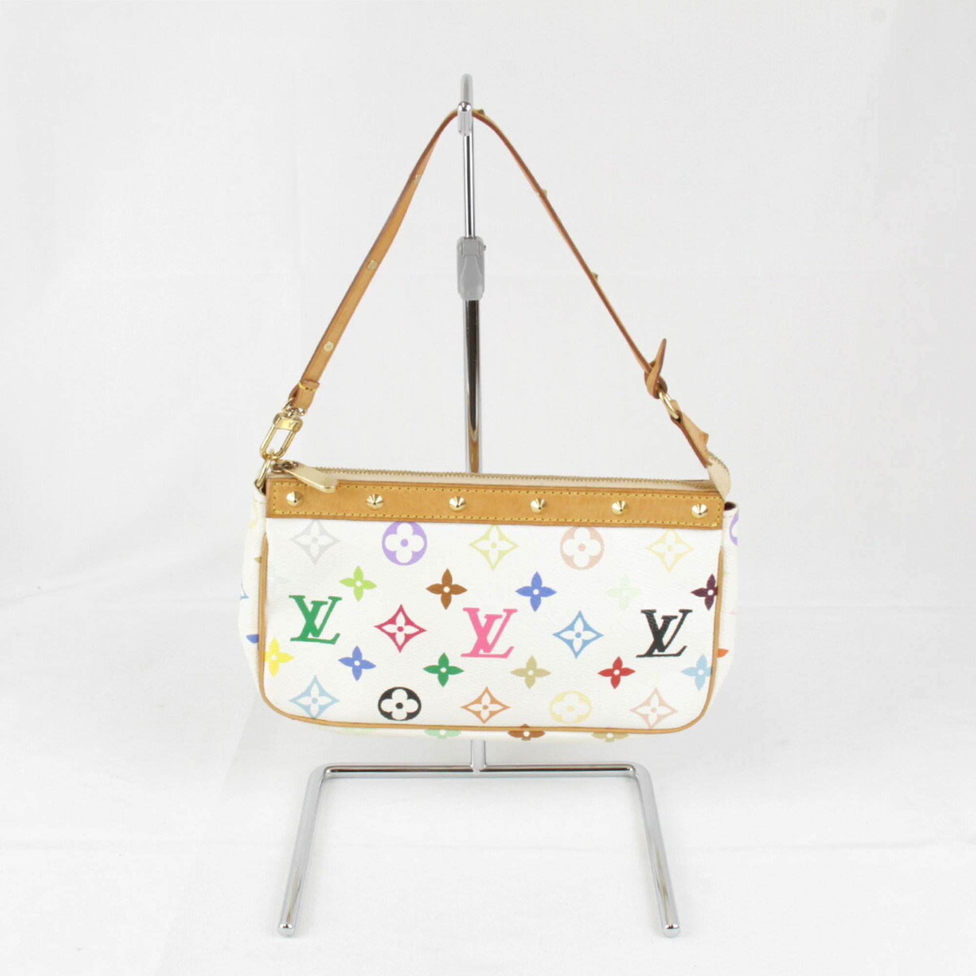 LOUIS VUITTON Louis Vuitton Pochette Accessoires M92649 Pouch Monogram Multicolor Blanc Women's