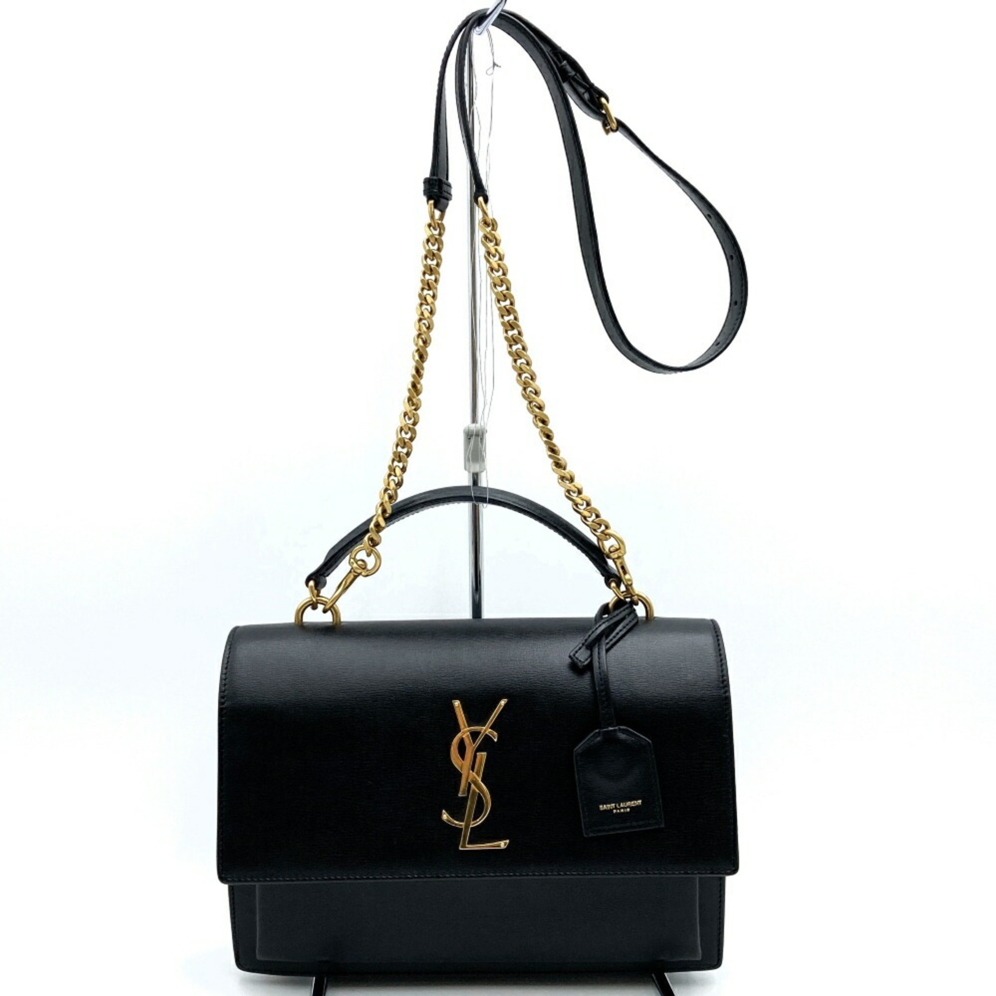 YVES SAINT LAURENT Shoulder Bag Chain Leather Black PLB6347 Women's ITWWXKT580AA