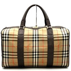 Burberrys Boston bag in Nova check canvas and leather, brown beige, for women, ITTW3VM9VTYO