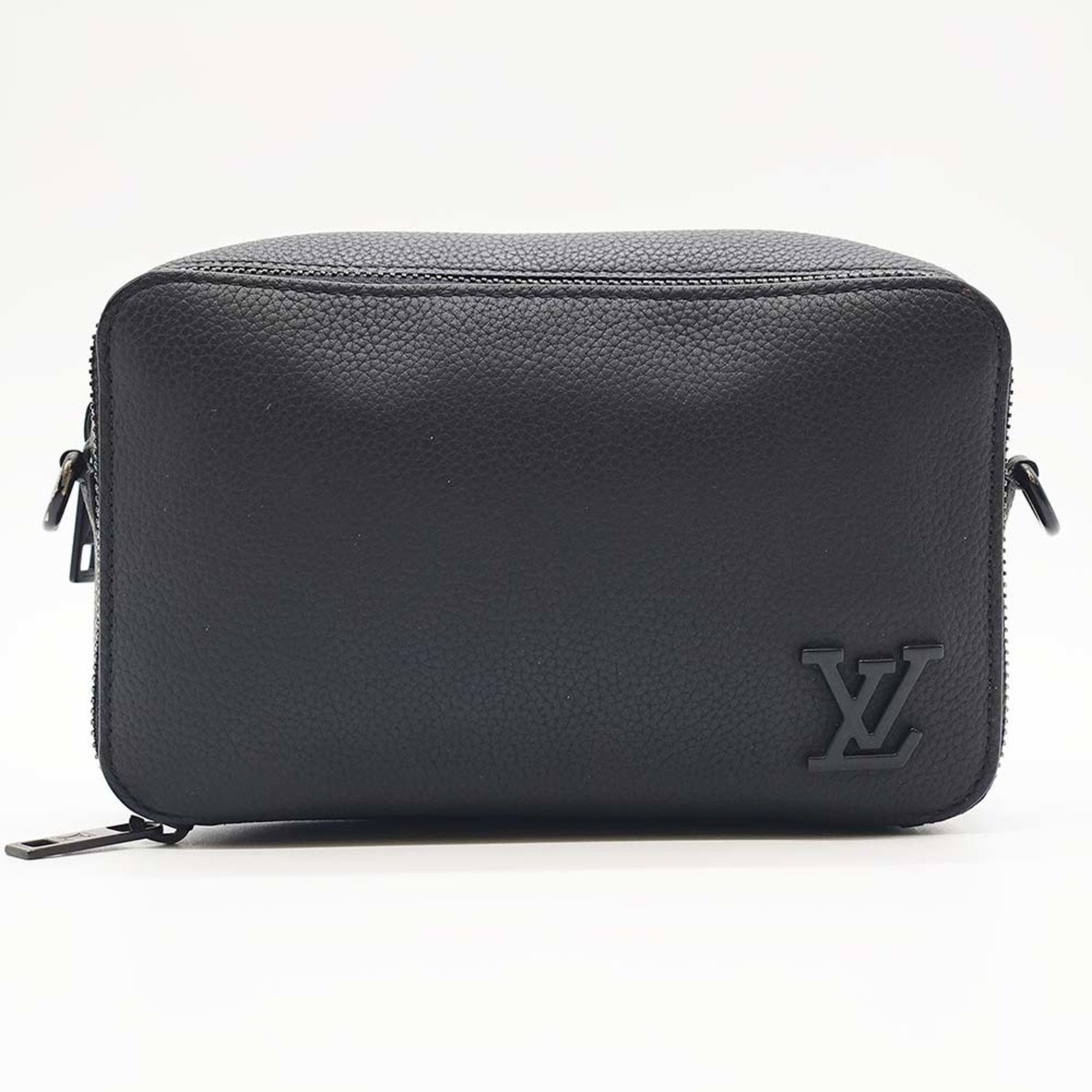 LOUIS VUITTON Alpha Wearable Wallet M59161 Aerogram Leather Shoulder Bag Black Fashion USED ITNTF2MBFIYK