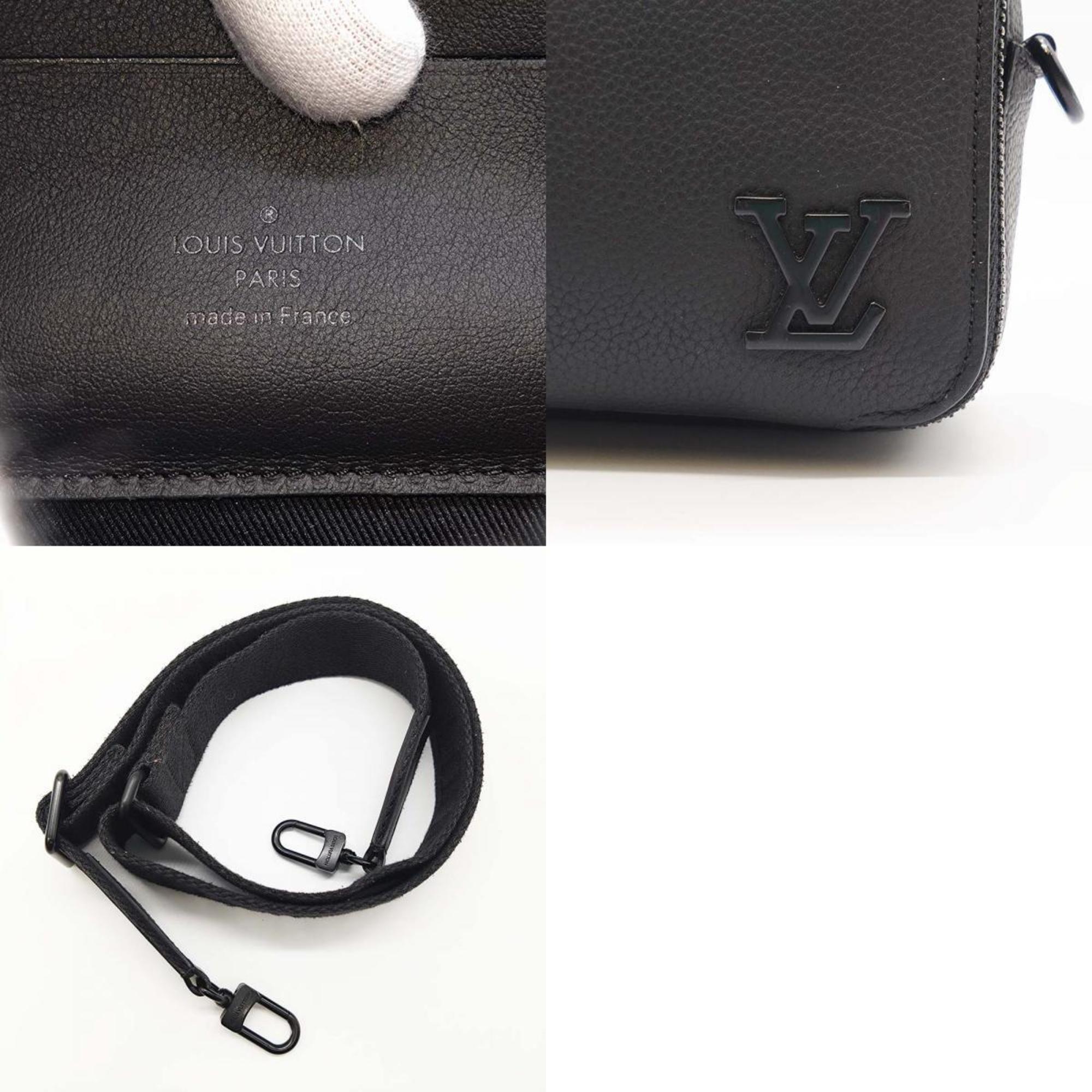 LOUIS VUITTON Alpha Wearable Wallet M59161 Aerogram Leather Shoulder Bag Black Fashion USED ITNTF2MBFIYK