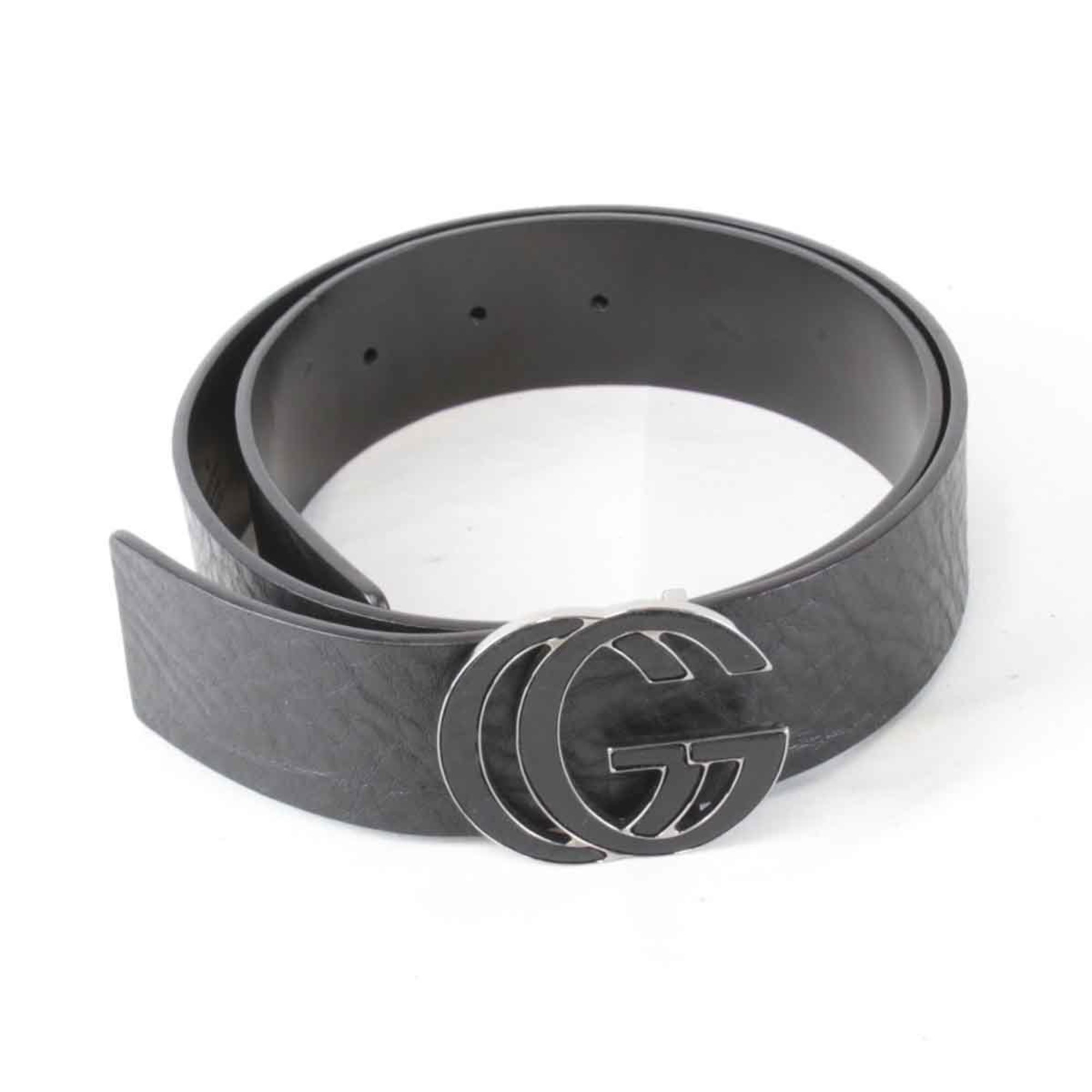 GUCCI GG Leather Belt 102000.1476.70.28 Black Women's