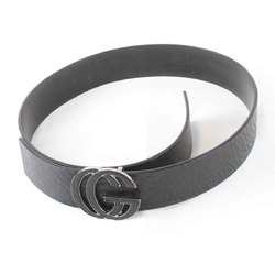 GUCCI GG Leather Belt 102000.1476.70.28 Black Women's