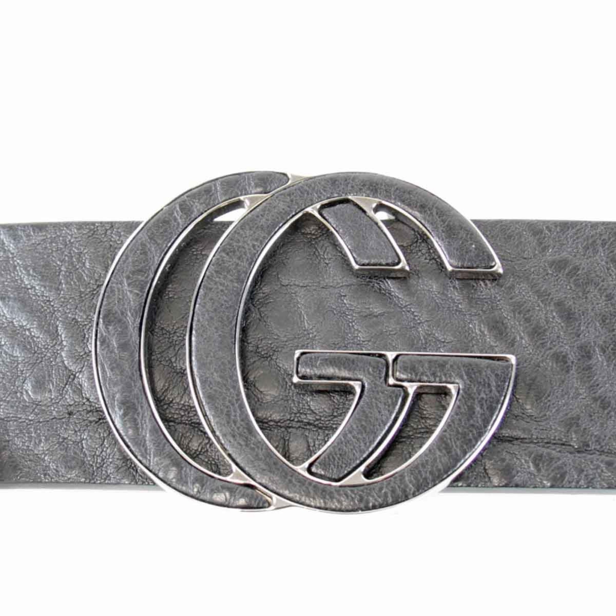 GUCCI GG Leather Belt 102000.1476.70.28 Black Women's