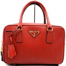 PRADA Prada Handbag Triangle Plate Leather Red BN1113 Guarantee Card Included Women's Fashion IT5YSQ2DKQYA