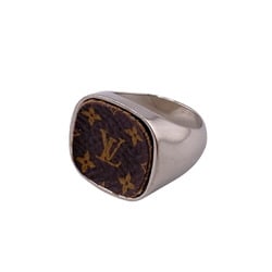 LOUIS VUITTON M00515 Padlock Berg Monogram Ring, Silver, Men's