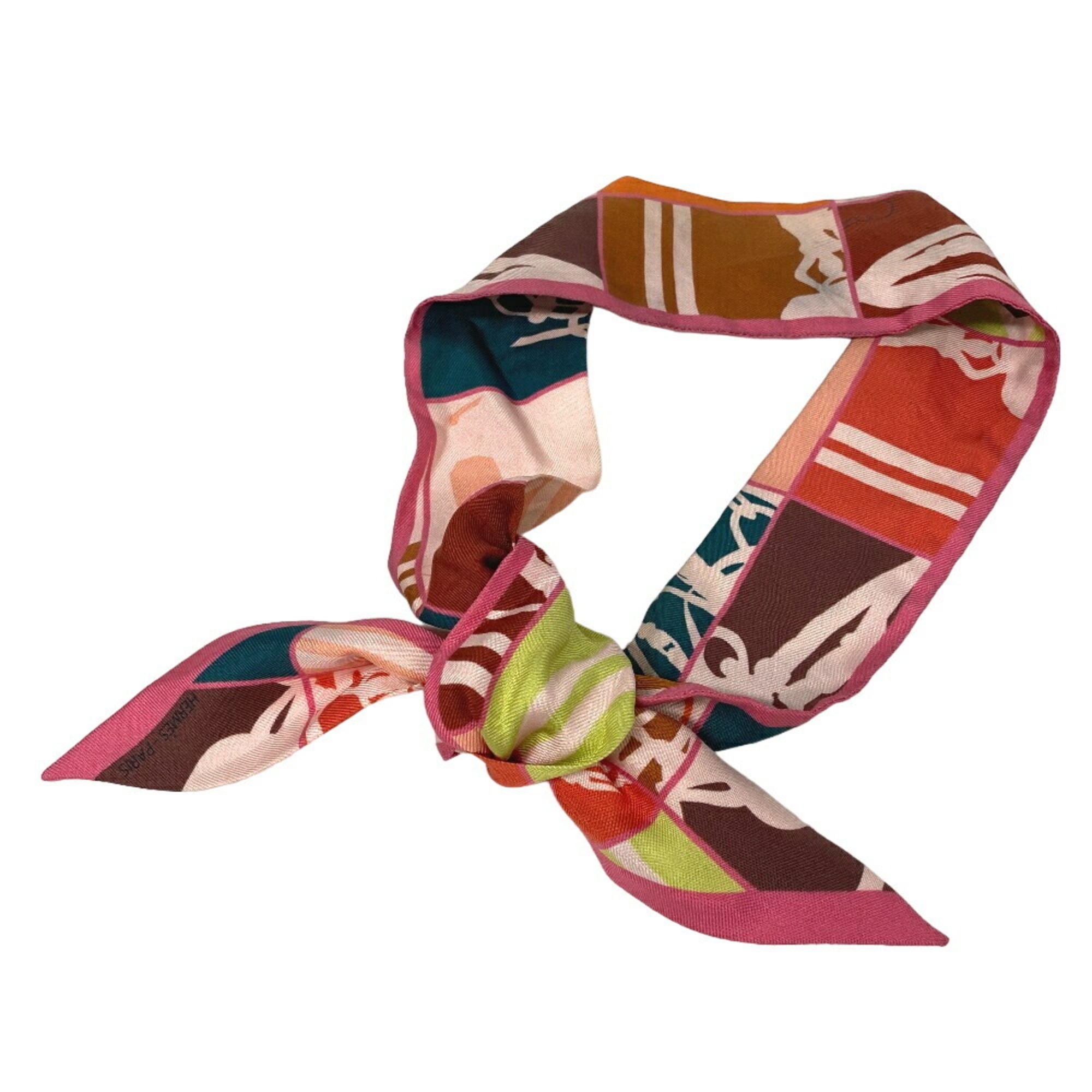 HERMES Twilly Scarf Pink Women's