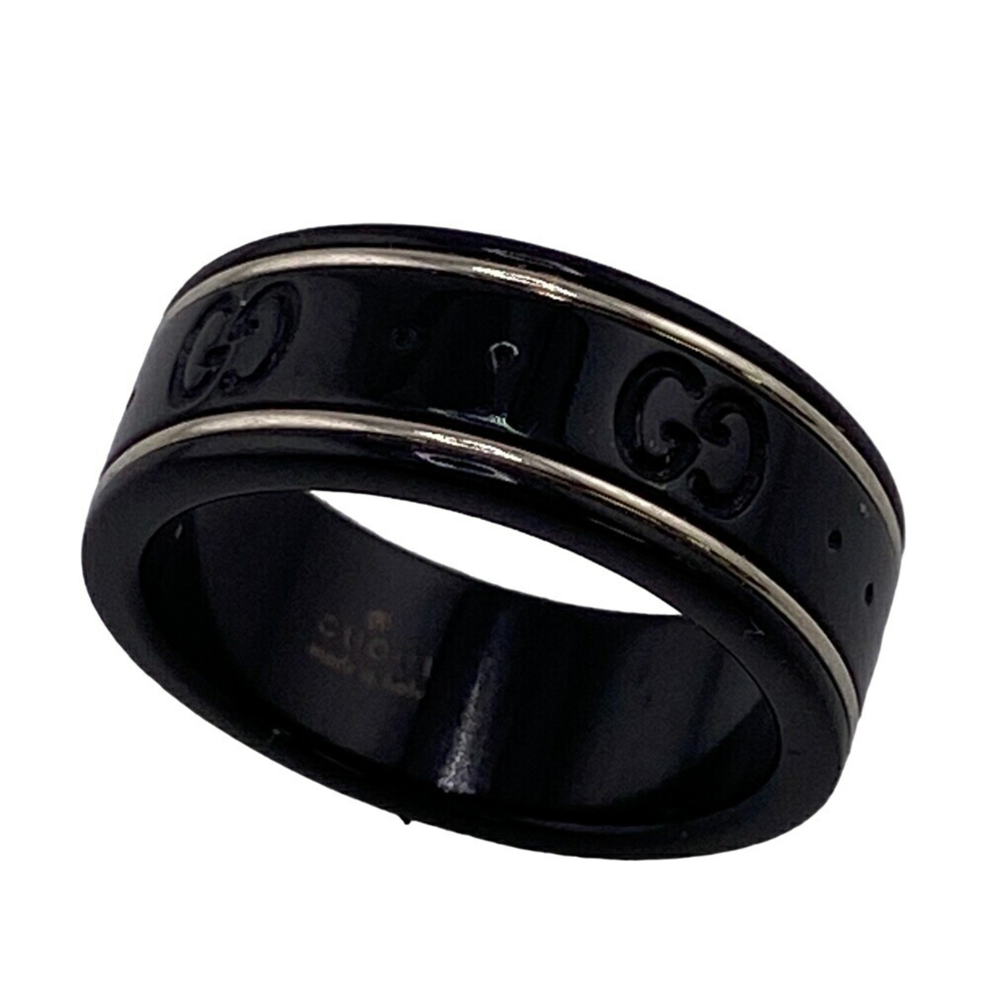 GUCCI GG Icon 925 2.0g Ring, Black, Unisex