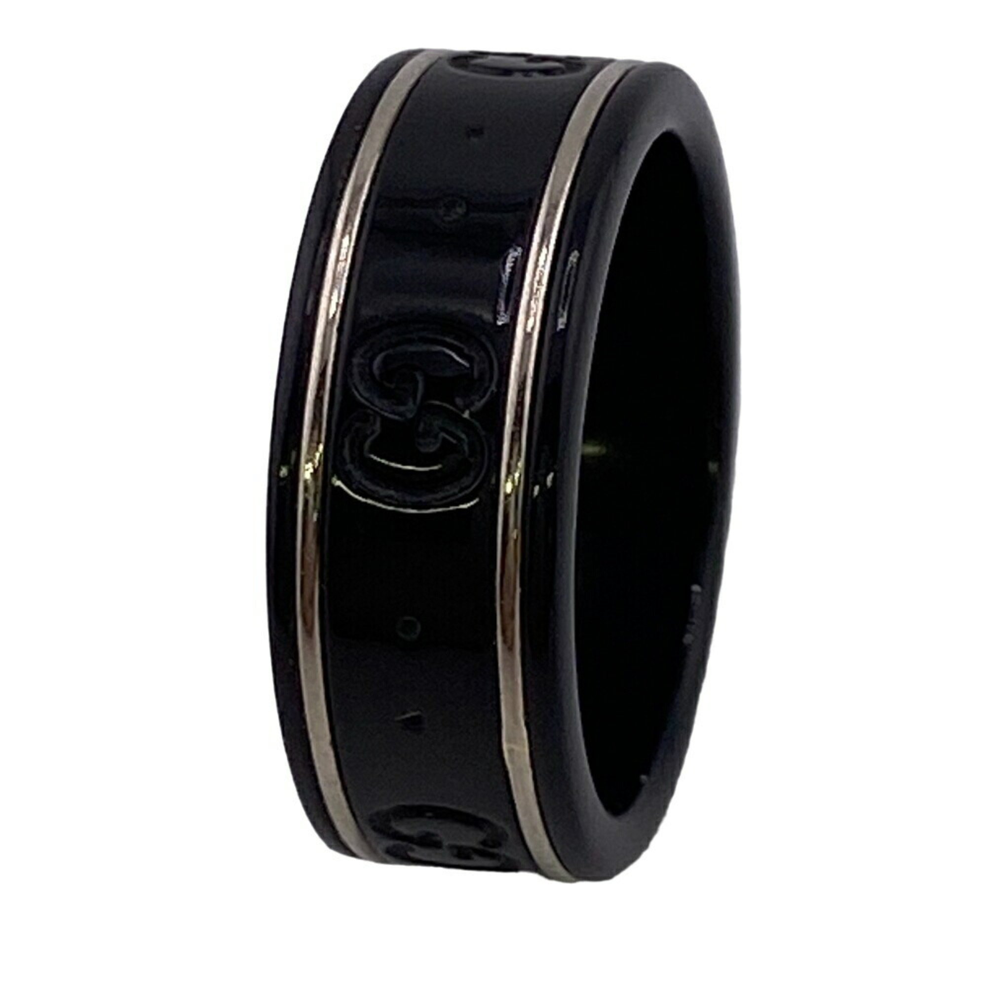 GUCCI GG Icon 925 2.0g Ring, Black, Unisex