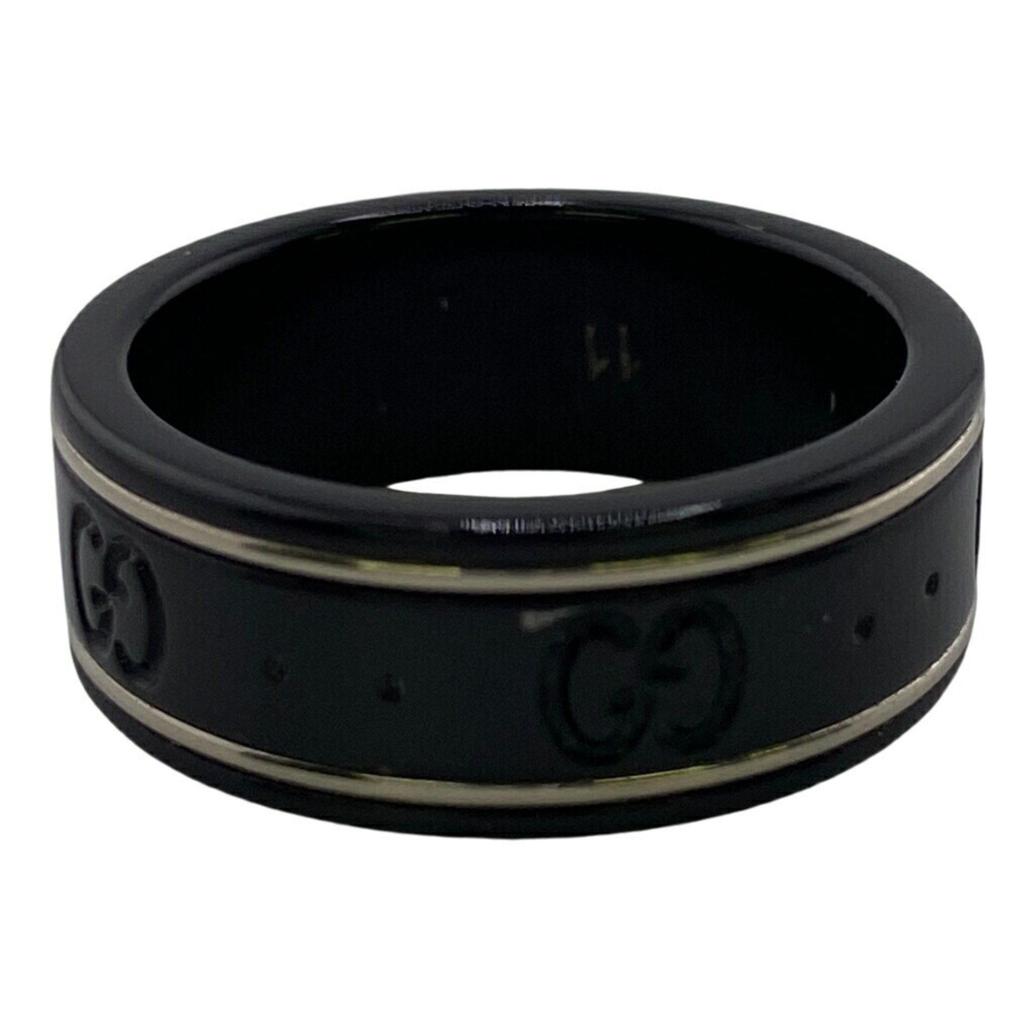 GUCCI GG Icon 925 2.0g Ring, Black, Unisex