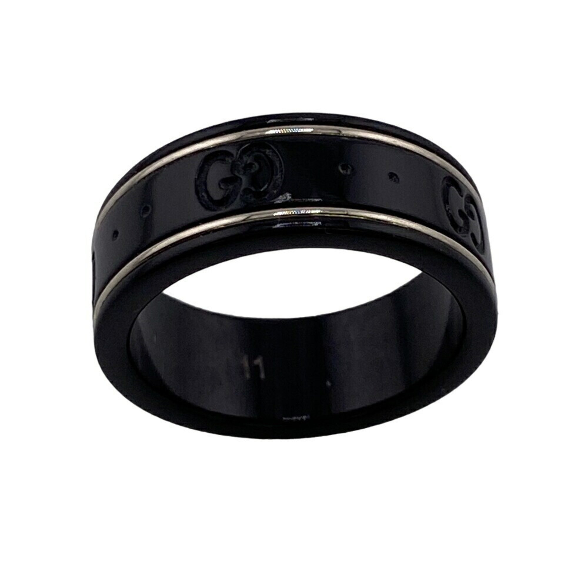 GUCCI GG Icon 925 2.0g Ring, Black, Unisex