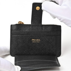 PRADA Coin Card Case Holder 1MC038 Saffiano Leather Nero (Black) S-156398