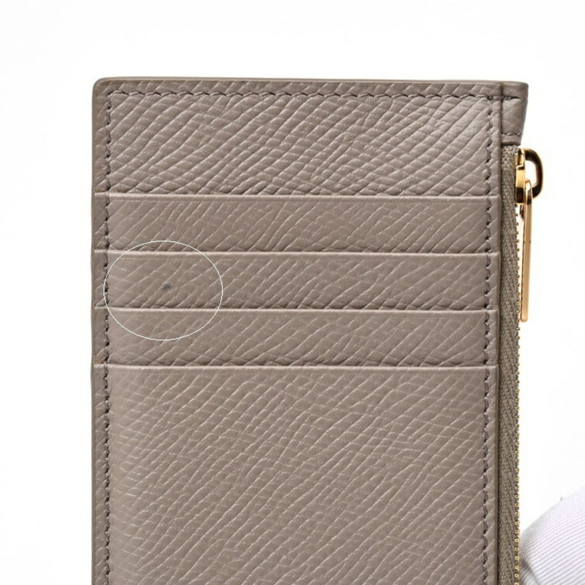 CELINE Zippered Compact Card Holder Essential 10J893BEL.10BL Grained Calfskin Pebble S-156407