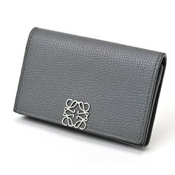 LOEWE Anagram Card Holder Case C821M97X05 Pebble Grain Calf Grey S-156394