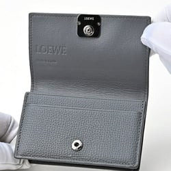 LOEWE Anagram Card Holder Case C821M97X05 Pebble Grain Calf Grey S-156394