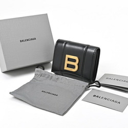 BALENCIAGA B Tri-fold Compact Wallet 634834 Leather Black S-156388