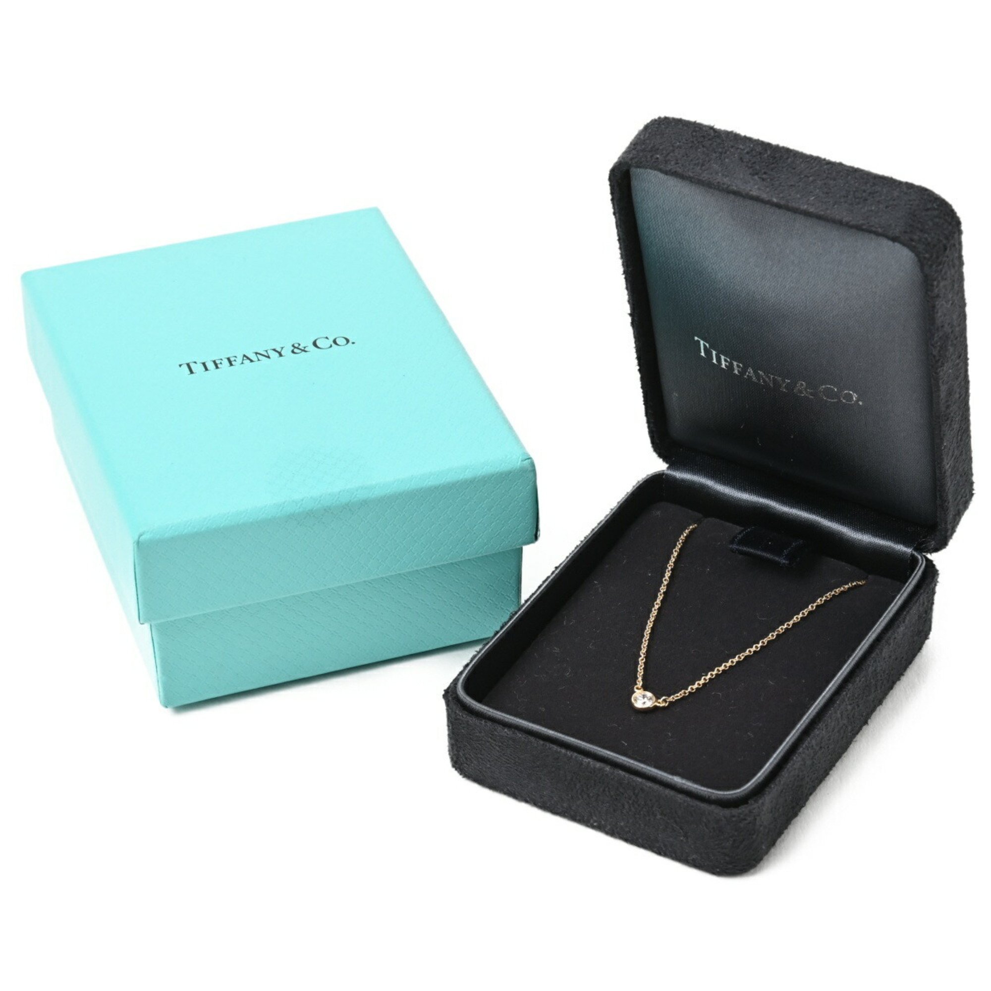 Tiffany TIFFANY by the Yard Necklace K18YG 1Diamond 40.8cm A-156165