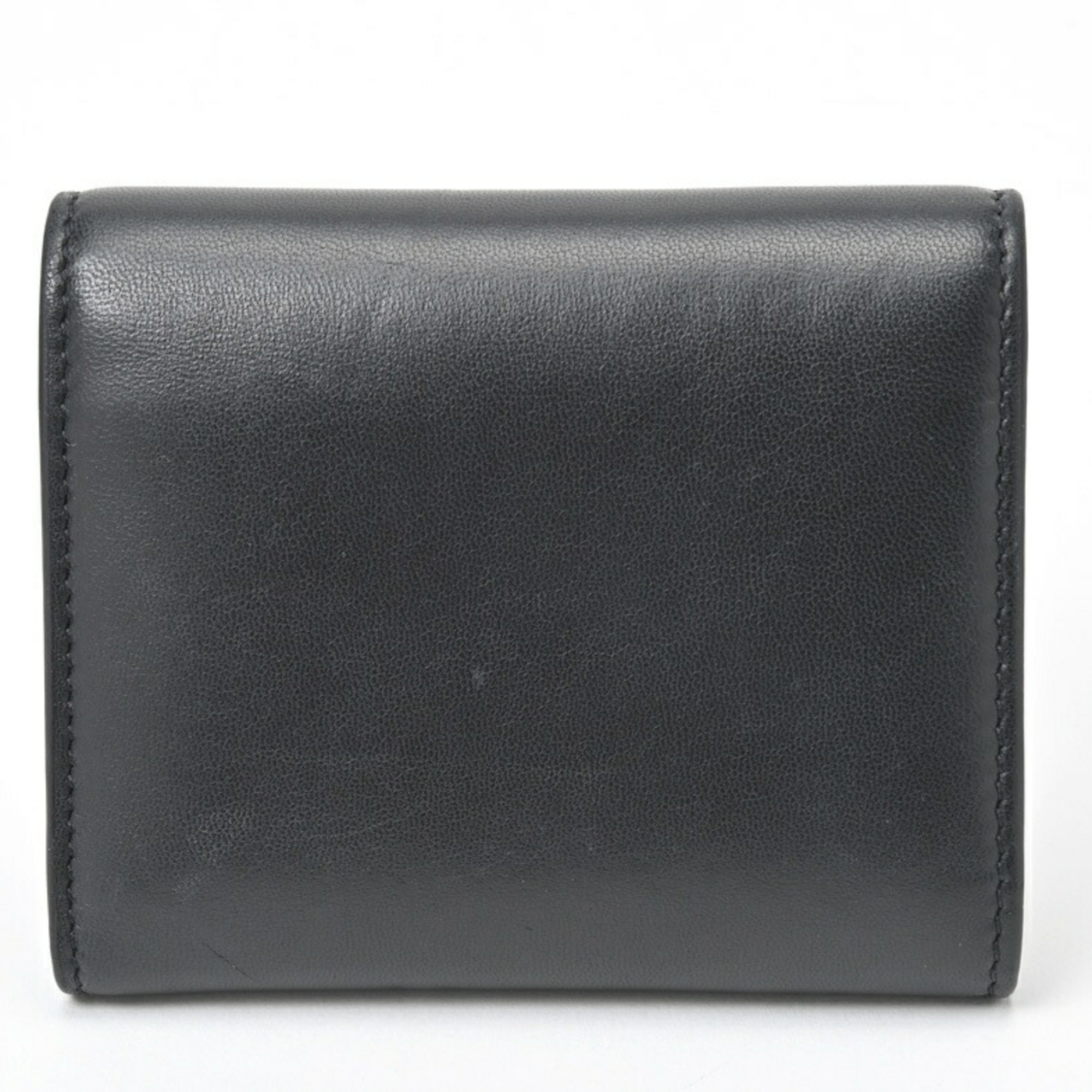 Valentino V-Sling Tri-Fold Compact Wallet Leather Black S-156408