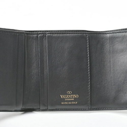 Valentino V-Sling Tri-Fold Compact Wallet Leather Black S-156408