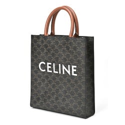 CELINE Vertical Cabas Small 191542BZK.04LU Triomphe Canvas Calfskin Tan E-156291