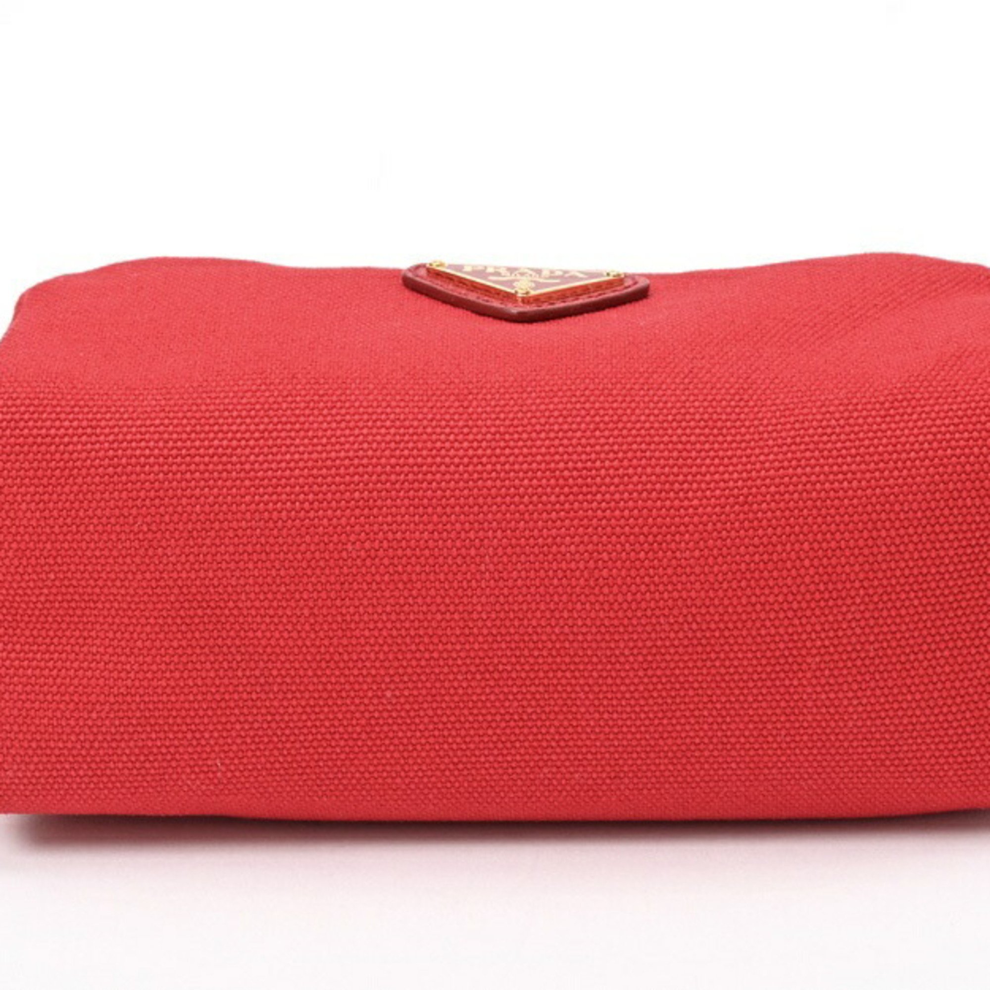 PRADA Pouch 1NA175 Canvas Red E-156328