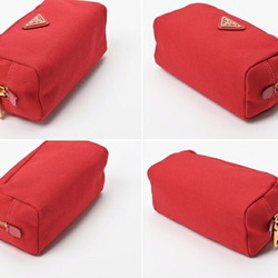 PRADA Pouch 1NA175 Canvas Red E-156328