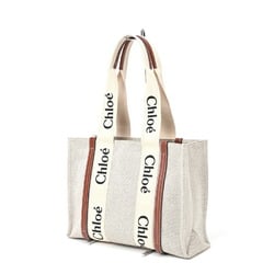 Chloé Chloe Woody Medium Tote Bag CHC22AS383I2690U Canvas Leather S-156204