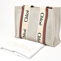 Chloé Chloe Woody Medium Tote Bag CHC22AS383I2690U Canvas Leather S-156204