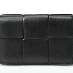 BOTTEGA VENETA Cassette Card Case 679849 Lamb Leather Black S-156392