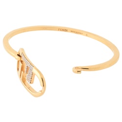 FENDI Orlock Bracelet Bangle 8AH3594GF089U Brass Bronze Zircon Gold S-156266