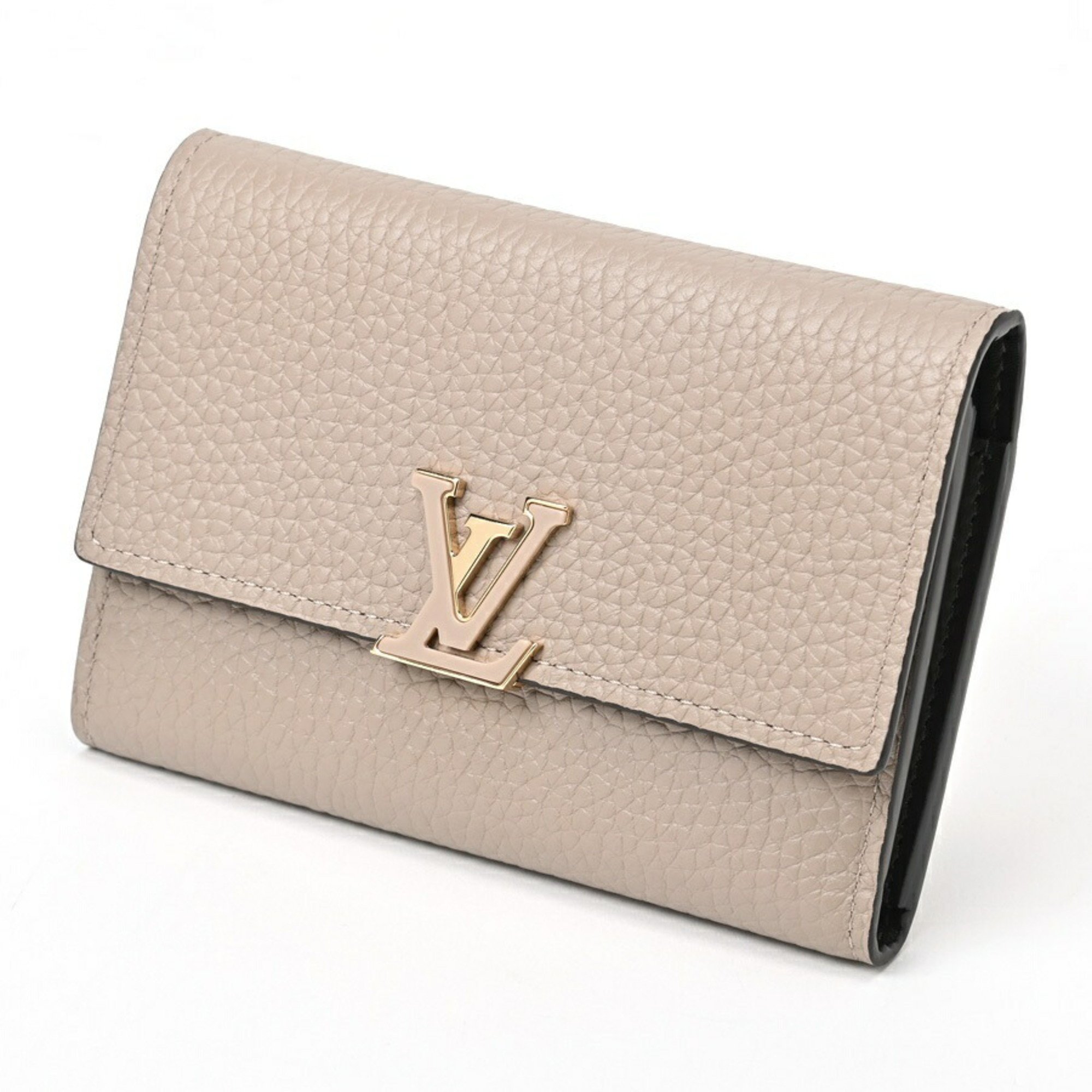 Louis Vuitton LOUIS VUITTON Portefeuille Capucines Compact Tri-fold Wallet M62159 Taurillon Leather Galle S-156391