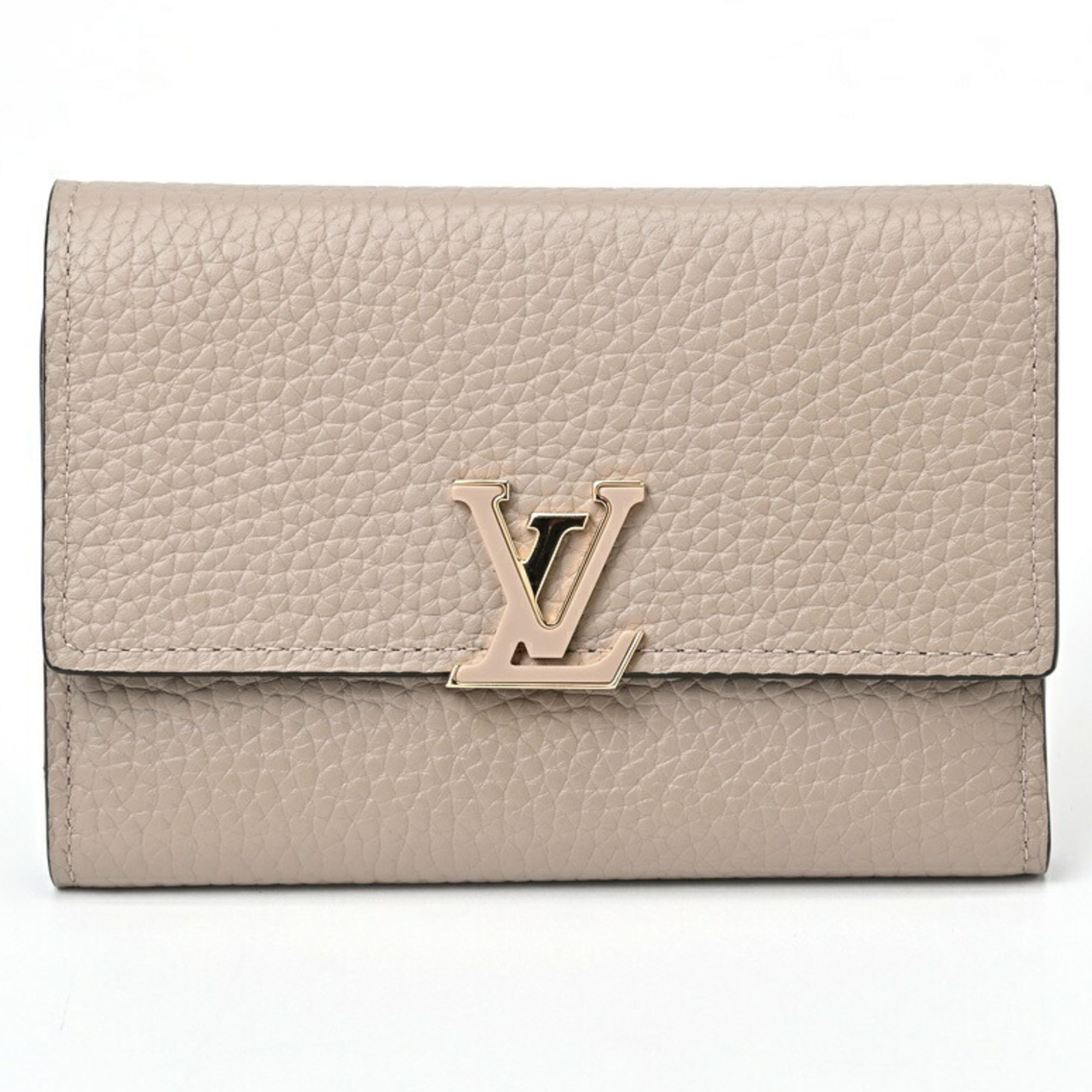 Louis Vuitton LOUIS VUITTON Portefeuille Capucines Compact Tri-fold Wallet M62159 Taurillon Leather Galle S-156391