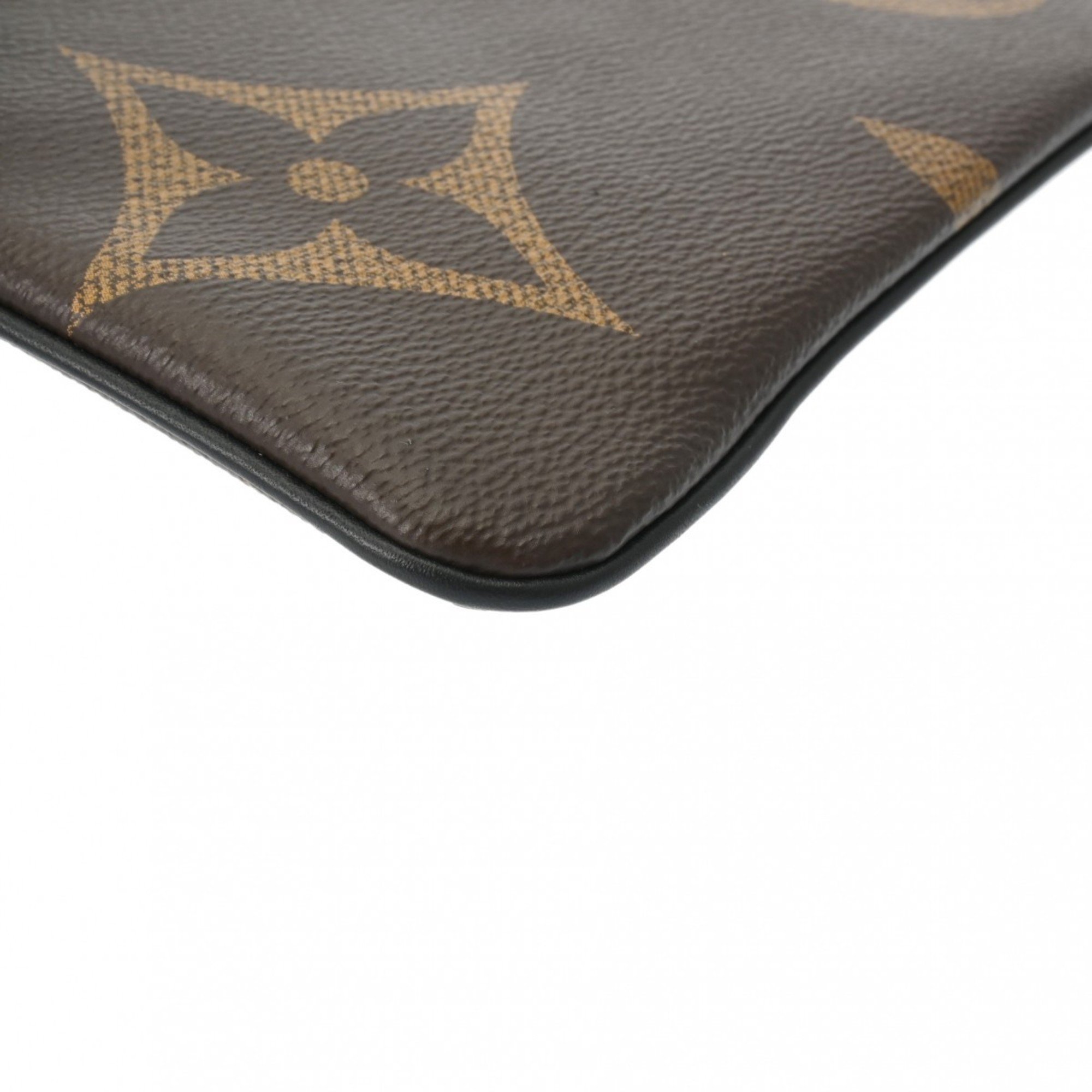 LOUIS VUITTON Louis Vuitton Monogram Reverse Giant Pochette Trio Brown/Camel M68756 Women's Canvas Pouch