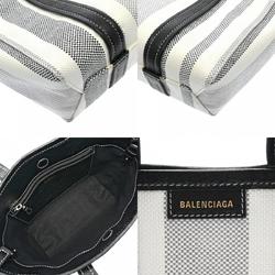 BALENCIAGA Balenciaga Barbes Grey White 671404 Women's Calf Nylon Bag