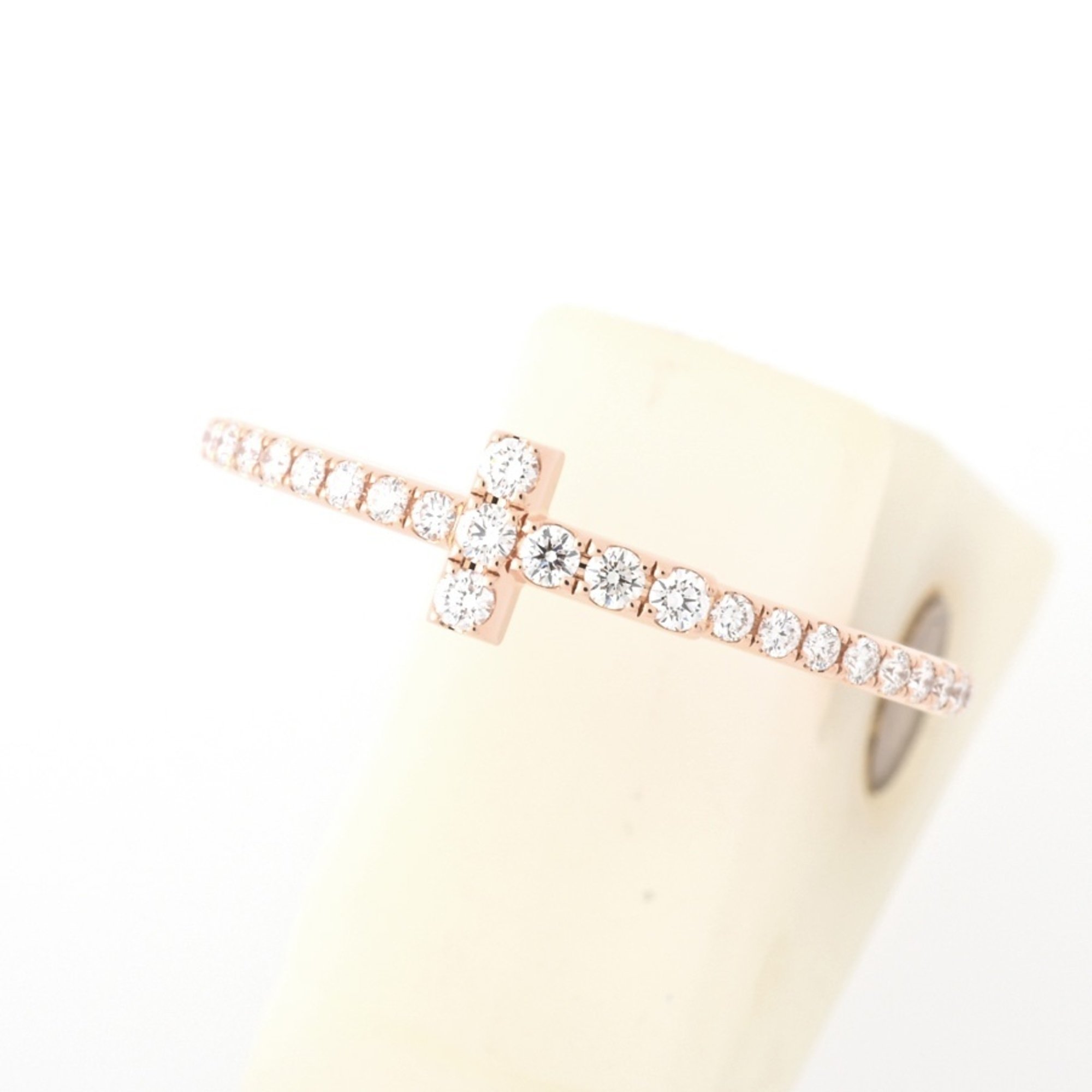 Tiffany TIFFANY&Co. T Diamond Wire Band Ring 18K Rose Gold #10 60148851 L-156068