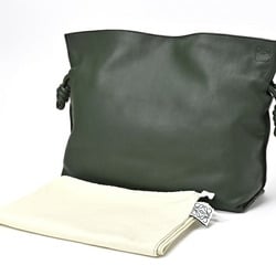 LOEWE Flamenco Clutch Large Tote Bag Napa Calf Leather Dark Green S-156467