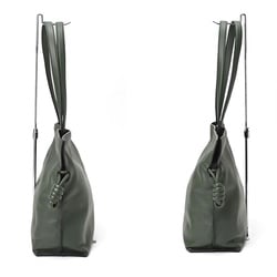 LOEWE Flamenco Clutch Large Tote Bag Napa Calf Leather Dark Green S-156467