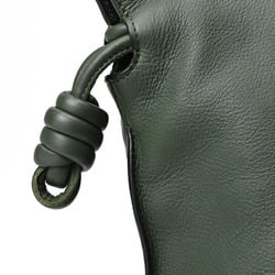 LOEWE Flamenco Clutch Large Tote Bag Napa Calf Leather Dark Green S-156467