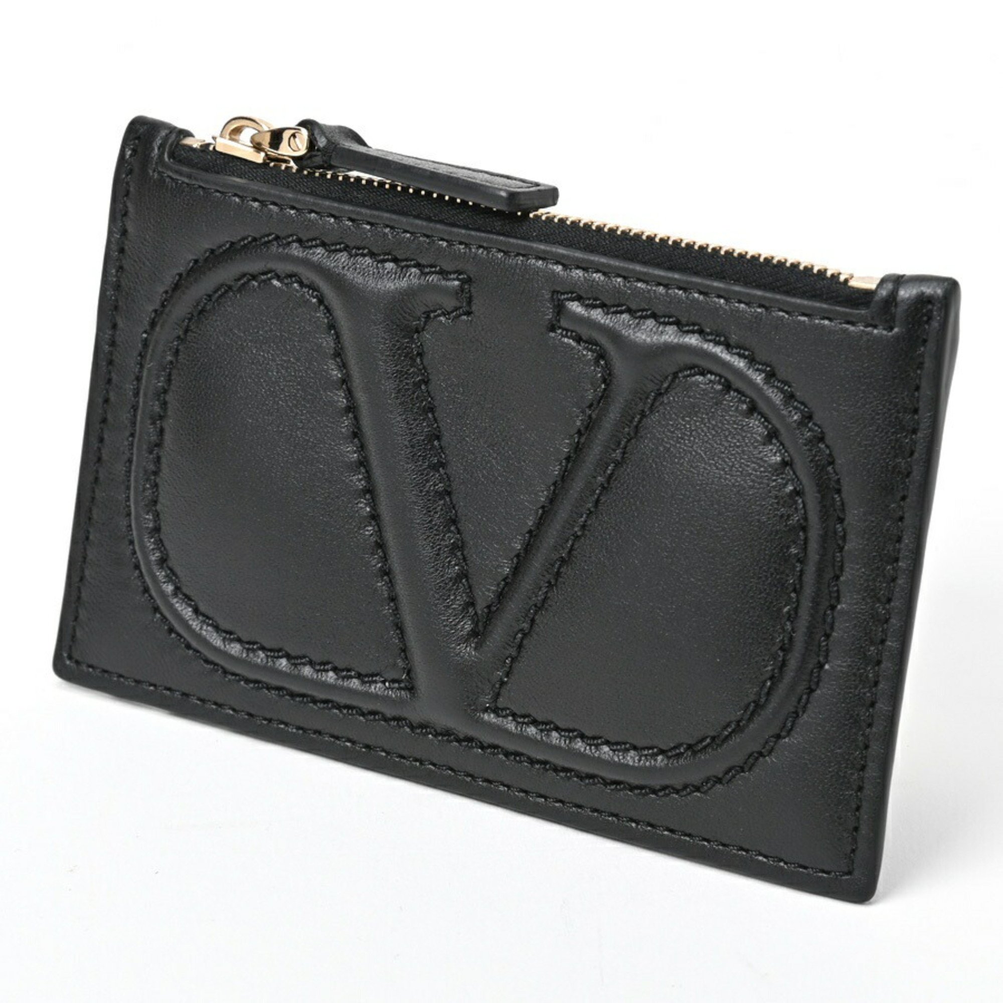 Valentino VALENTINO V Sling Card Case Coin Holder 1W9P0S76TTD Leather Black E-156423