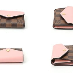 Louis Vuitton LOUIS VUITTON Portefeuille Zoe Tri-fold Wallet N60167 Damier Rose Ballerine S-156456