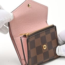 Louis Vuitton LOUIS VUITTON Portefeuille Zoe Tri-fold Wallet N60167 Damier Rose Ballerine S-156456