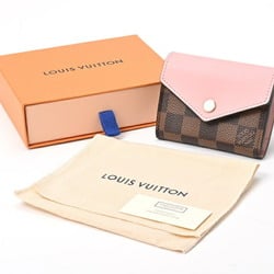 Louis Vuitton LOUIS VUITTON Portefeuille Zoe Tri-fold Wallet N60167 Damier Rose Ballerine S-156456