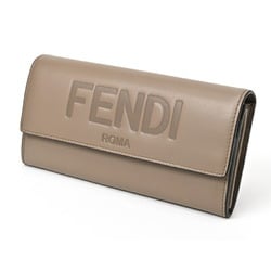 FENDI Fendi Roma Long Wallet Flap 8M0251 Leather Greige S-156400