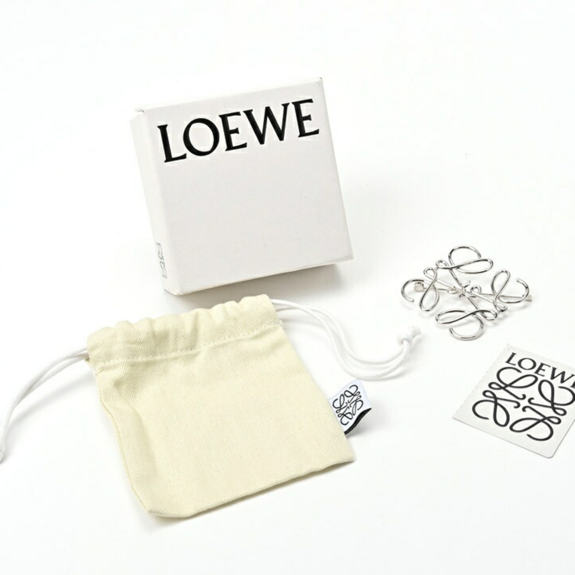 LOEWE Anagram Brooch 111.25.020 Metal Palladium (Silver) S-156089