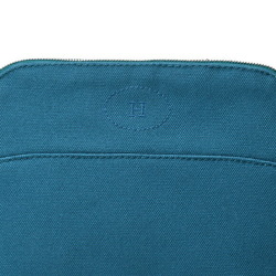 Hermes HERMES Bolide Pouch PM 20 Canvas Leather Blue S-156401